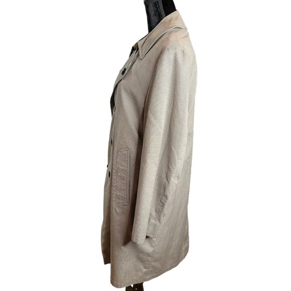 London Fog Maincoats Jacket Mens 40 Regular Houndstooth Trench Coat Cloth Lined - Picture 5 of 16